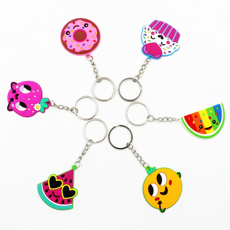 Wholesale 24pcs New Fruit PVC Soft Rubber Keychain